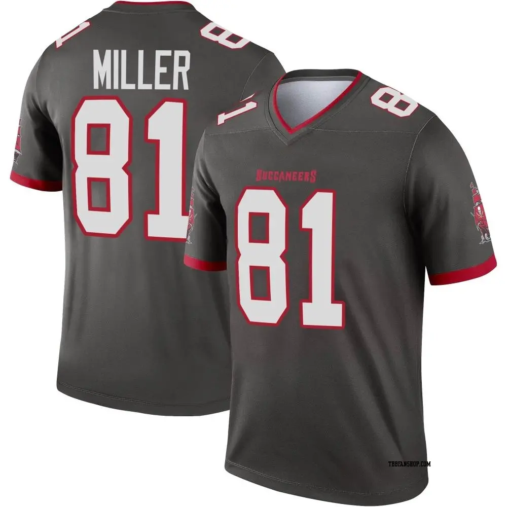 Legend Men's Ryan Miller Tampa Bay Buccaneers Pewter Alternate Jersey